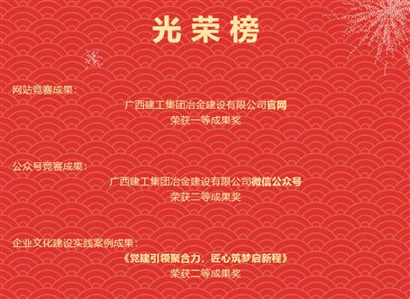【喜訊】冶建公司三項(xiàng)文化建設(shè)成果榮獲國家級獎(jiǎng)